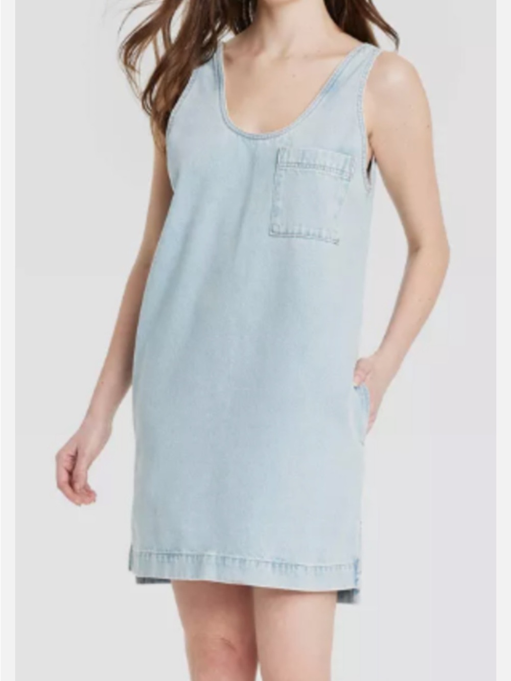 Universal Thread Light Blue Denim Tank Dress